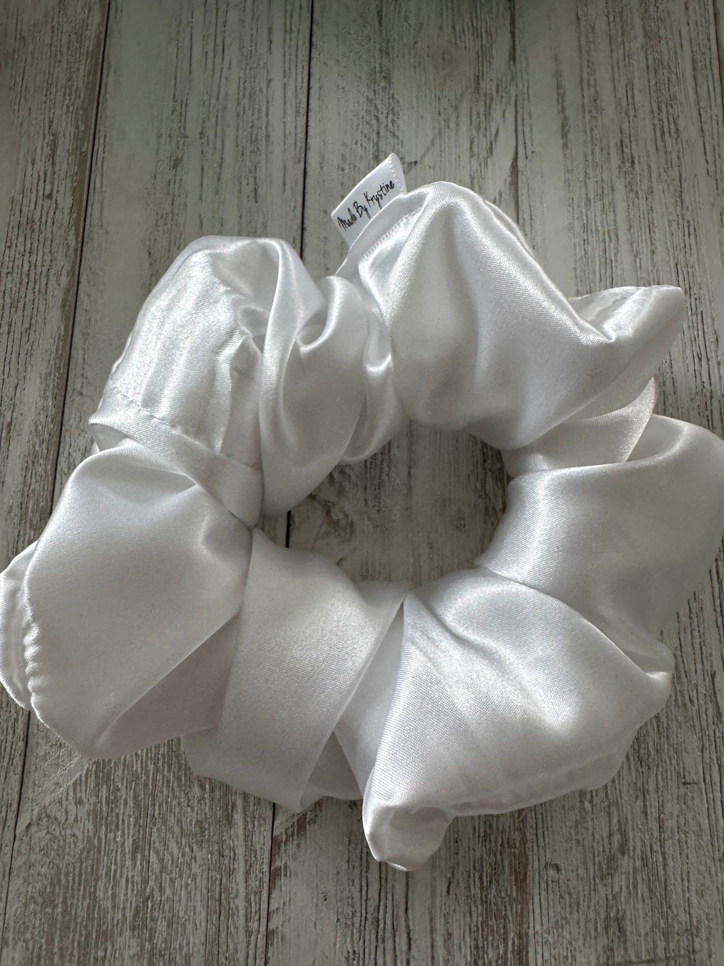 White Satin Scrunchie