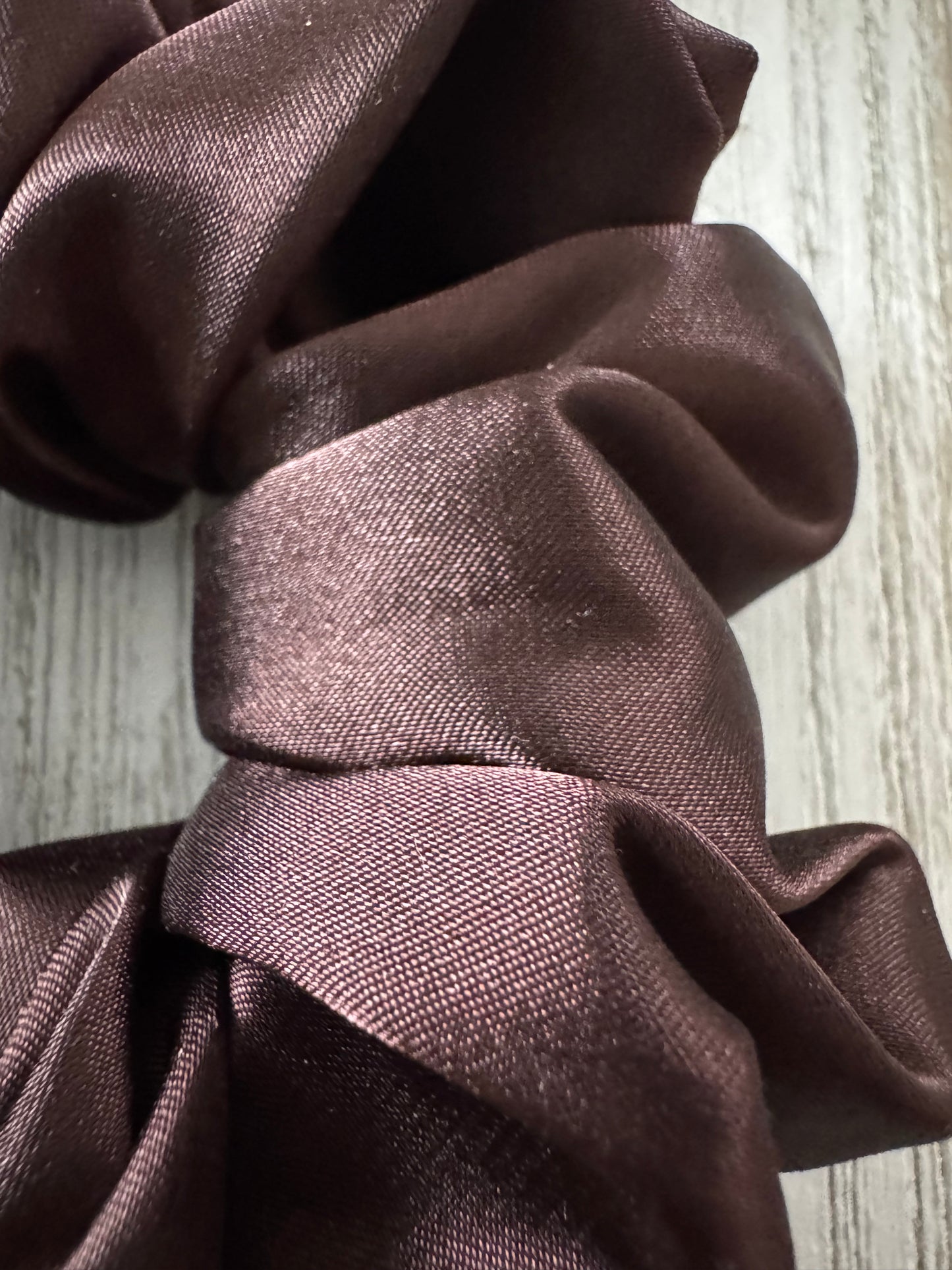 Wine Satin Scrunchie