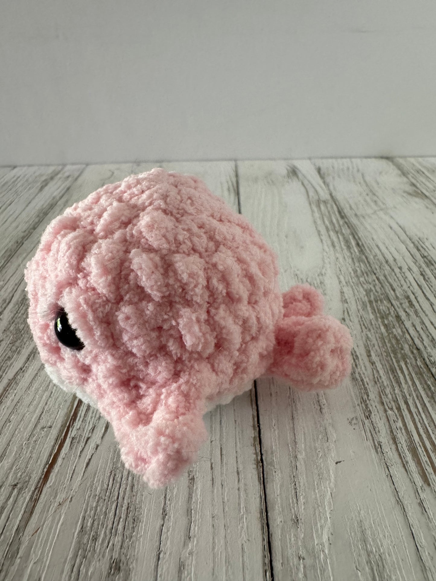 Rosie the Baby Whale. Pink Amigurumi Plushie. Crochet Stuffed Animal