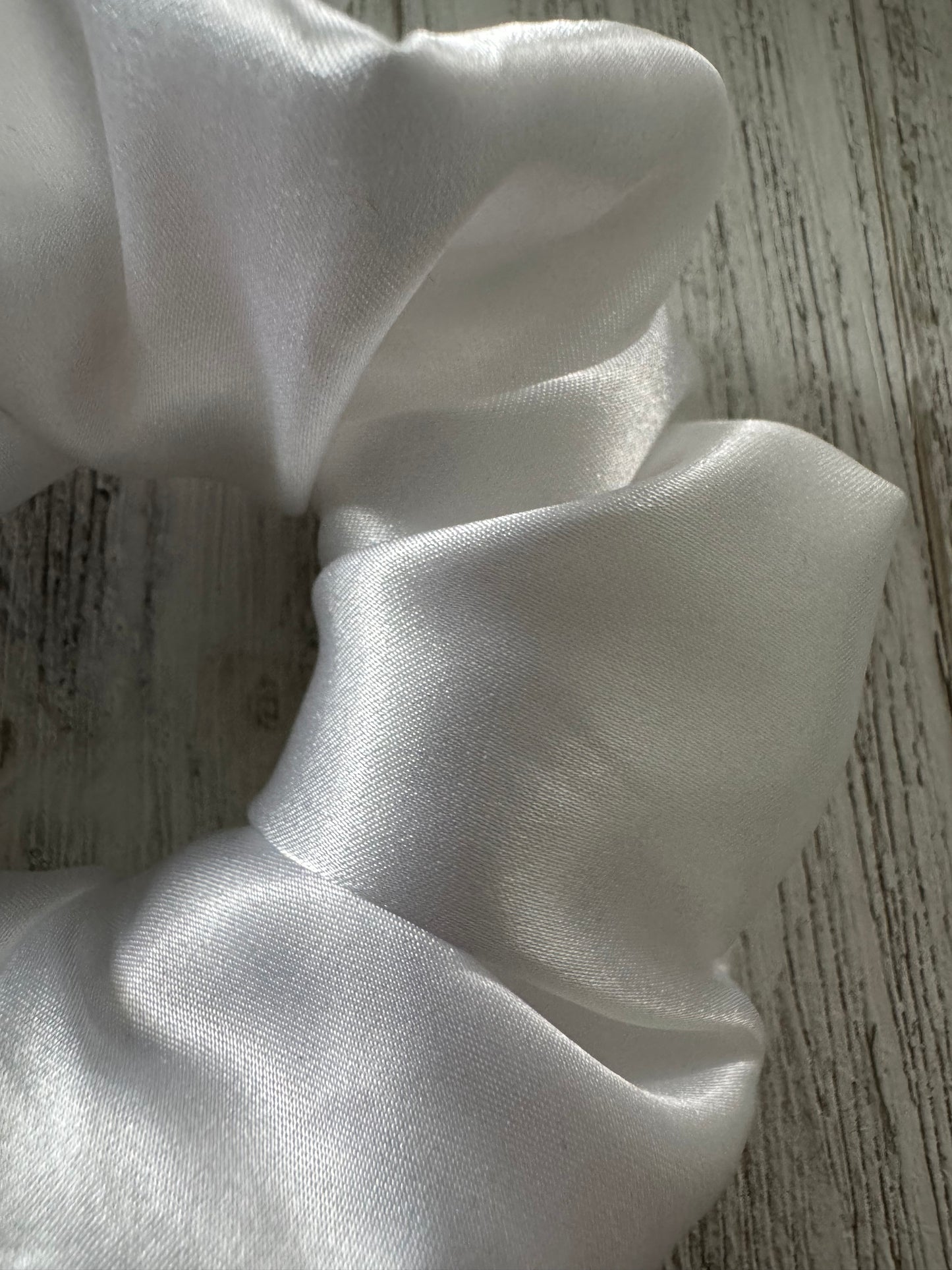 White Satin Scrunchie