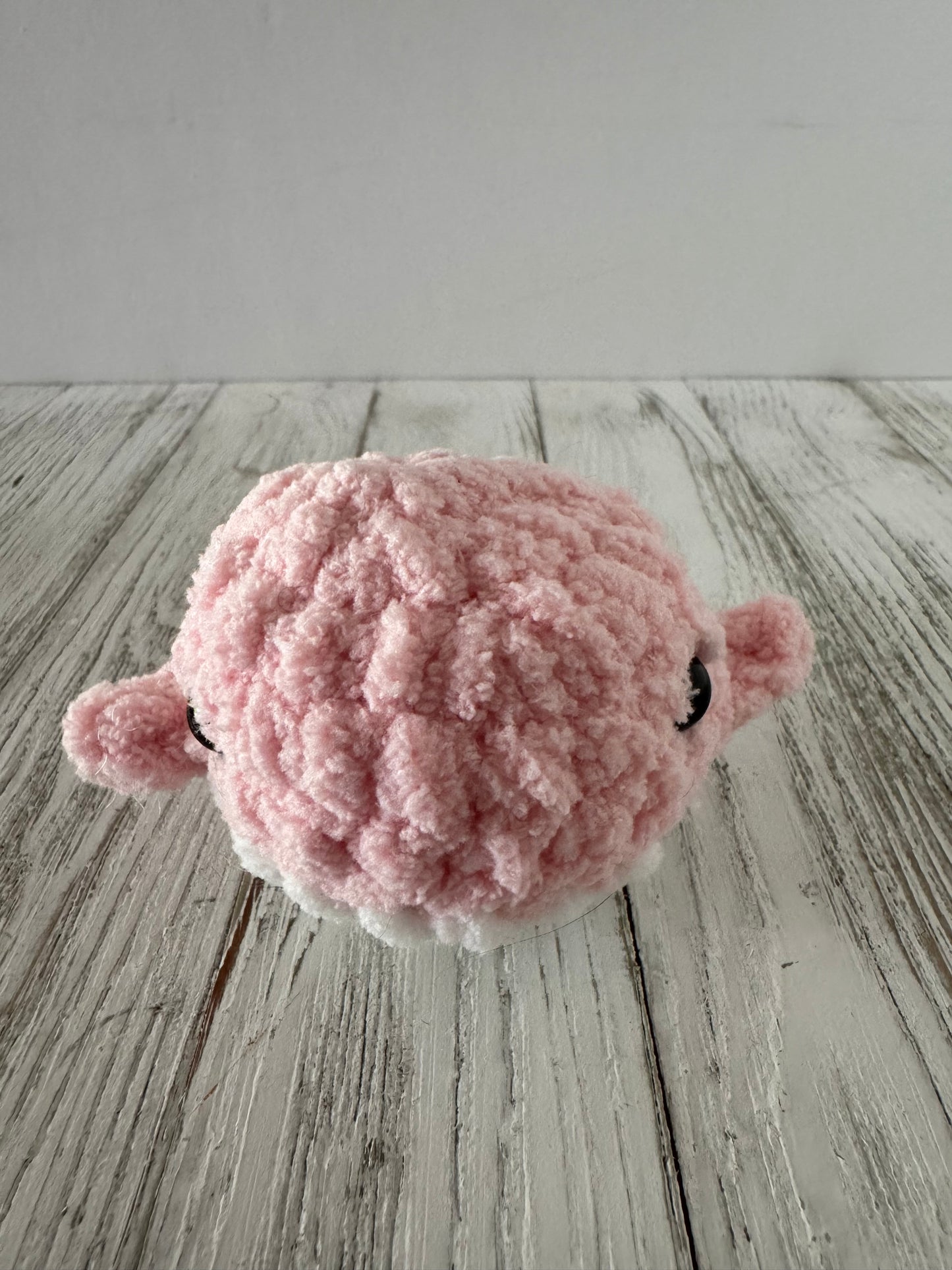 Rosie the Baby Whale. Pink Amigurumi Plushie. Crochet Stuffed Animal