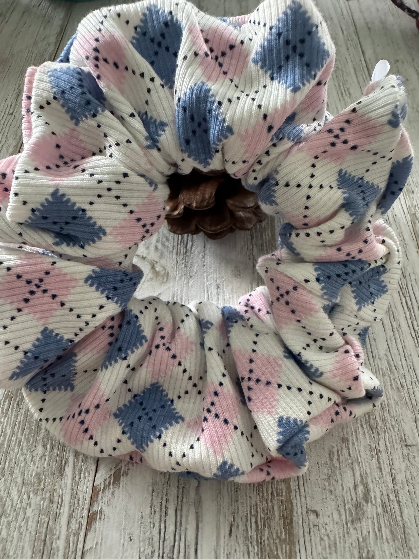 Pink and Baby Blue Scrunchie