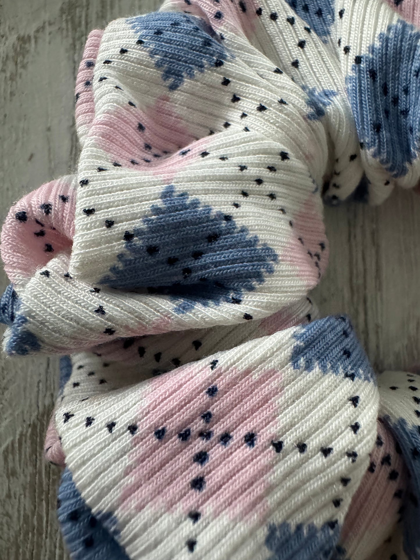 Pink and Baby Blue Scrunchie