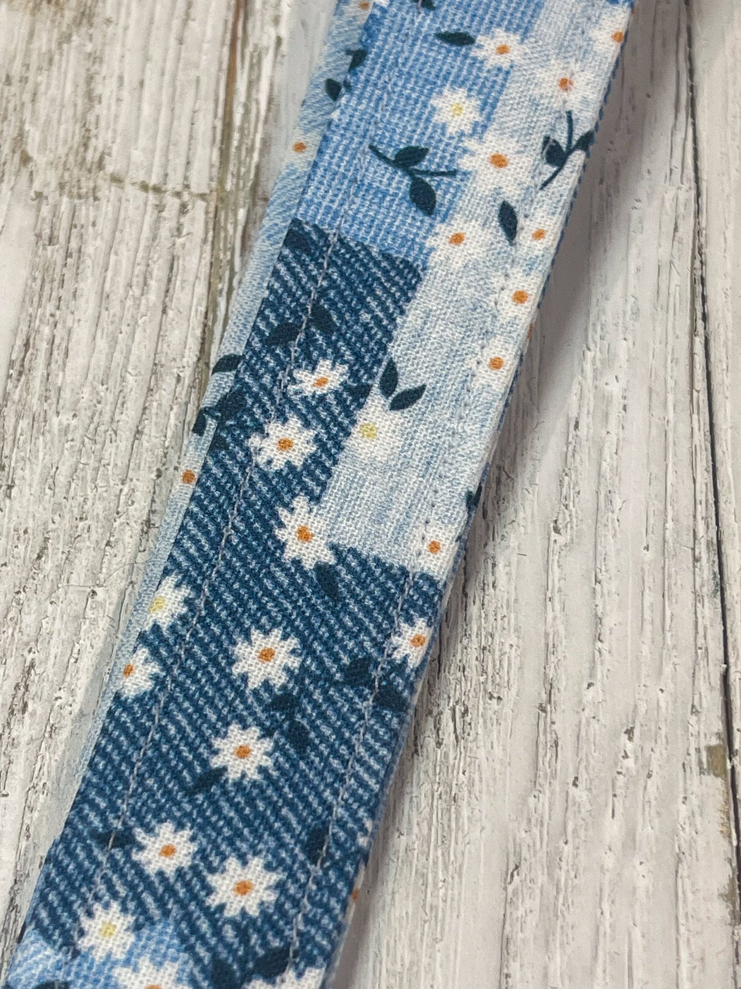 Daisies on Denim Wristlet