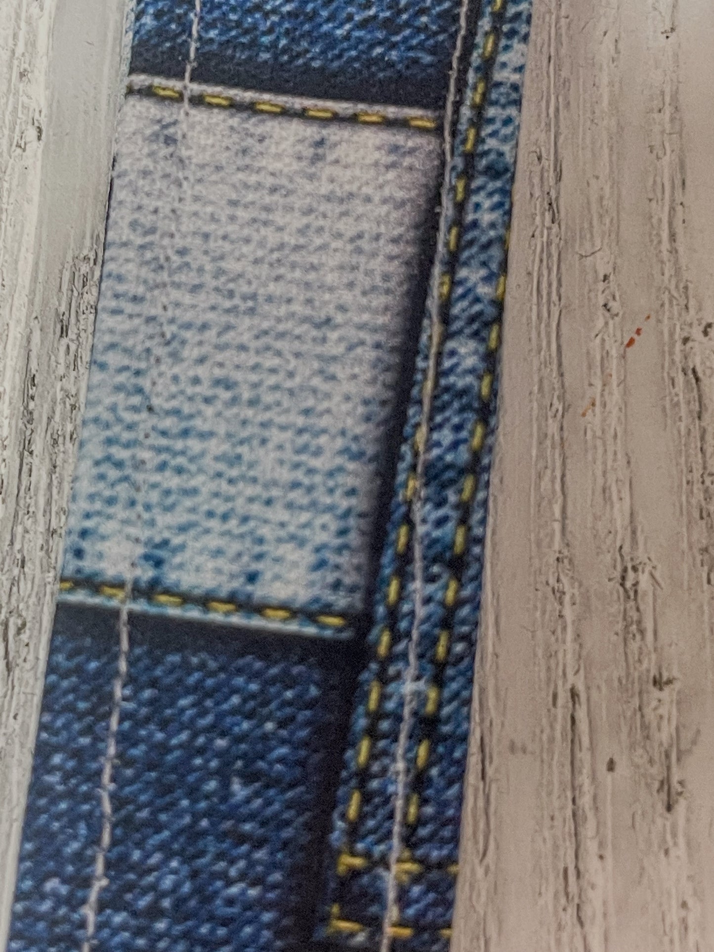 Denim Patches Wristlet