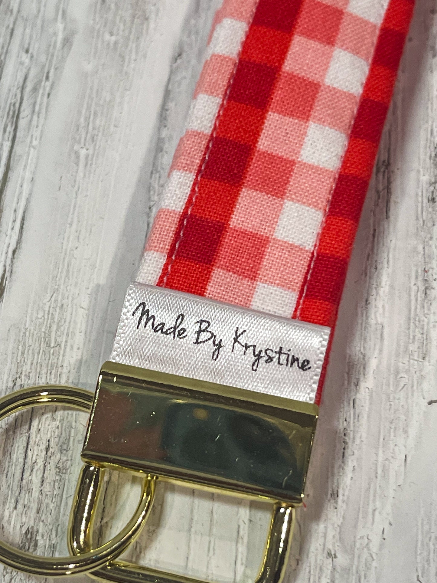 Red Plaid Wristlet