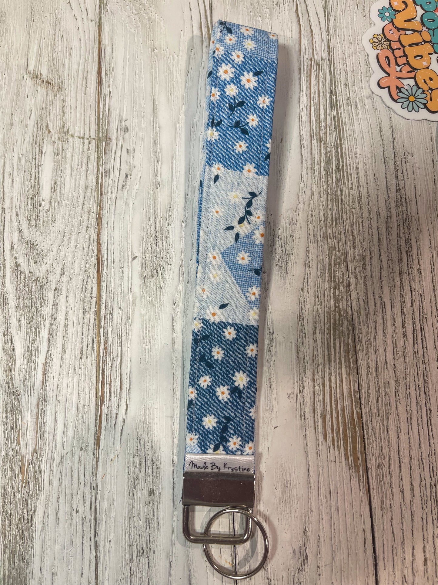 Daisies on Denim Wristlet