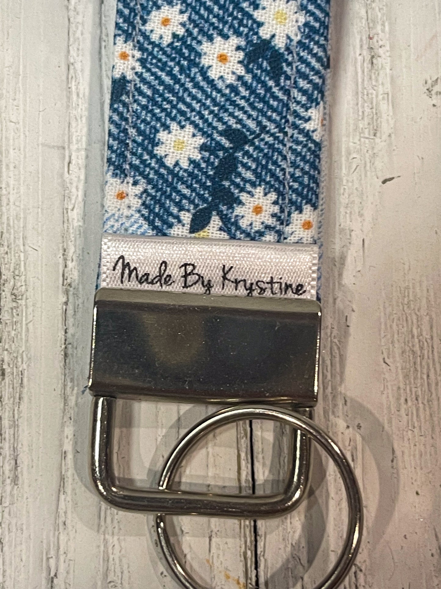Daisies on Denim Wristlet