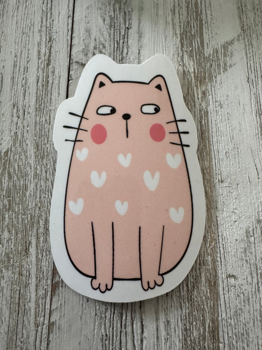 Pink Side-Eye Kitty Sticker