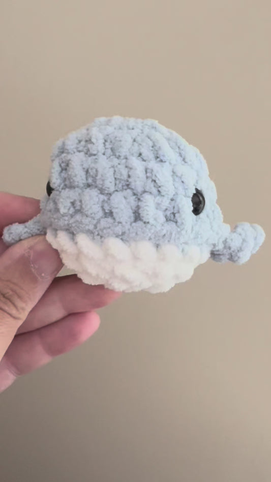 Bubbles the Baby Whale - Light Blue Amigurumi Plushie