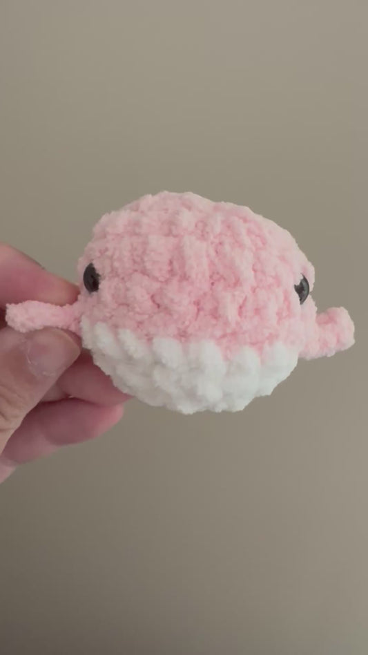Rosie the Baby Whale. Pink Amigurumi Plushie. Crochet Stuffed Animal