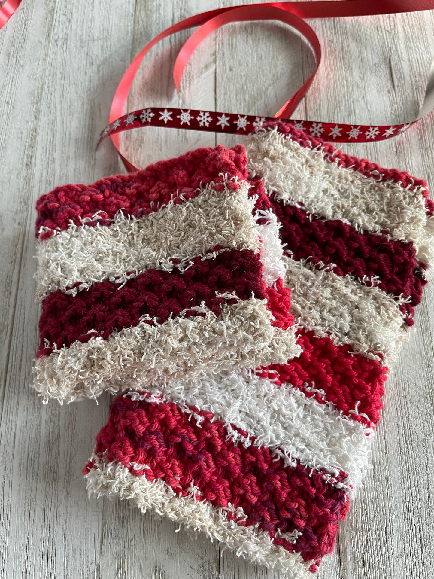 Candy Cane Dishcloth