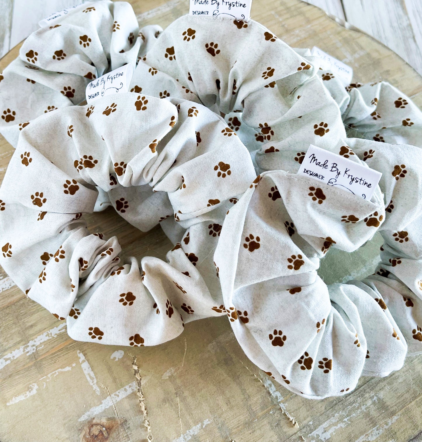 Bear Paw Print Scrunchie