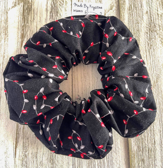 Red and White Xmas/Christmas Lights on a Black Background
