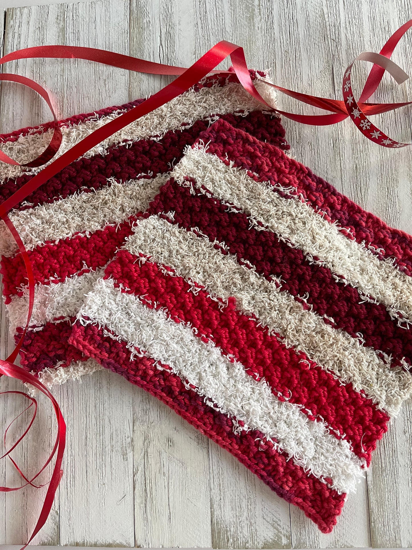 Candy Cane Dishcloth