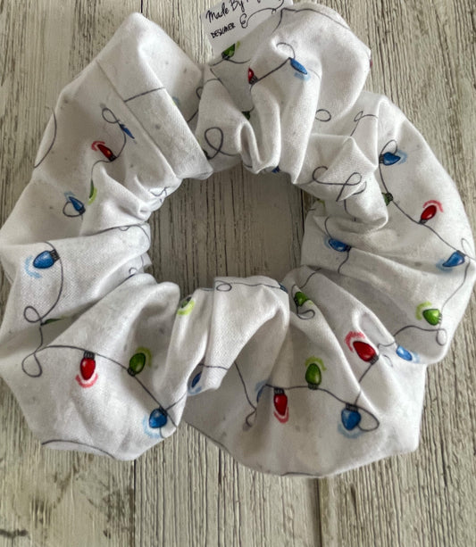 Multi-Coloured Christmas Lights on a White Background