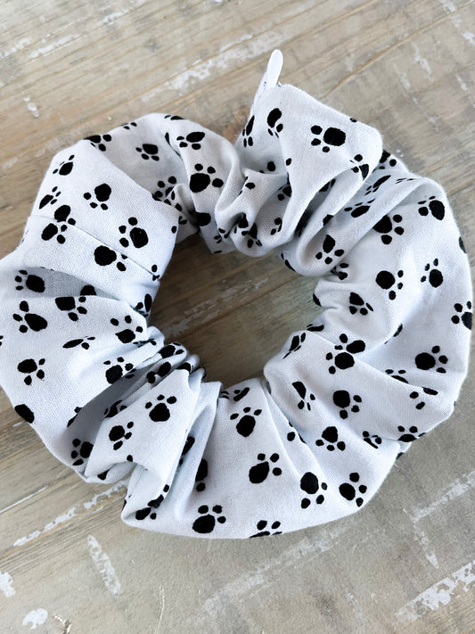 Black Paw Print Scrunchie